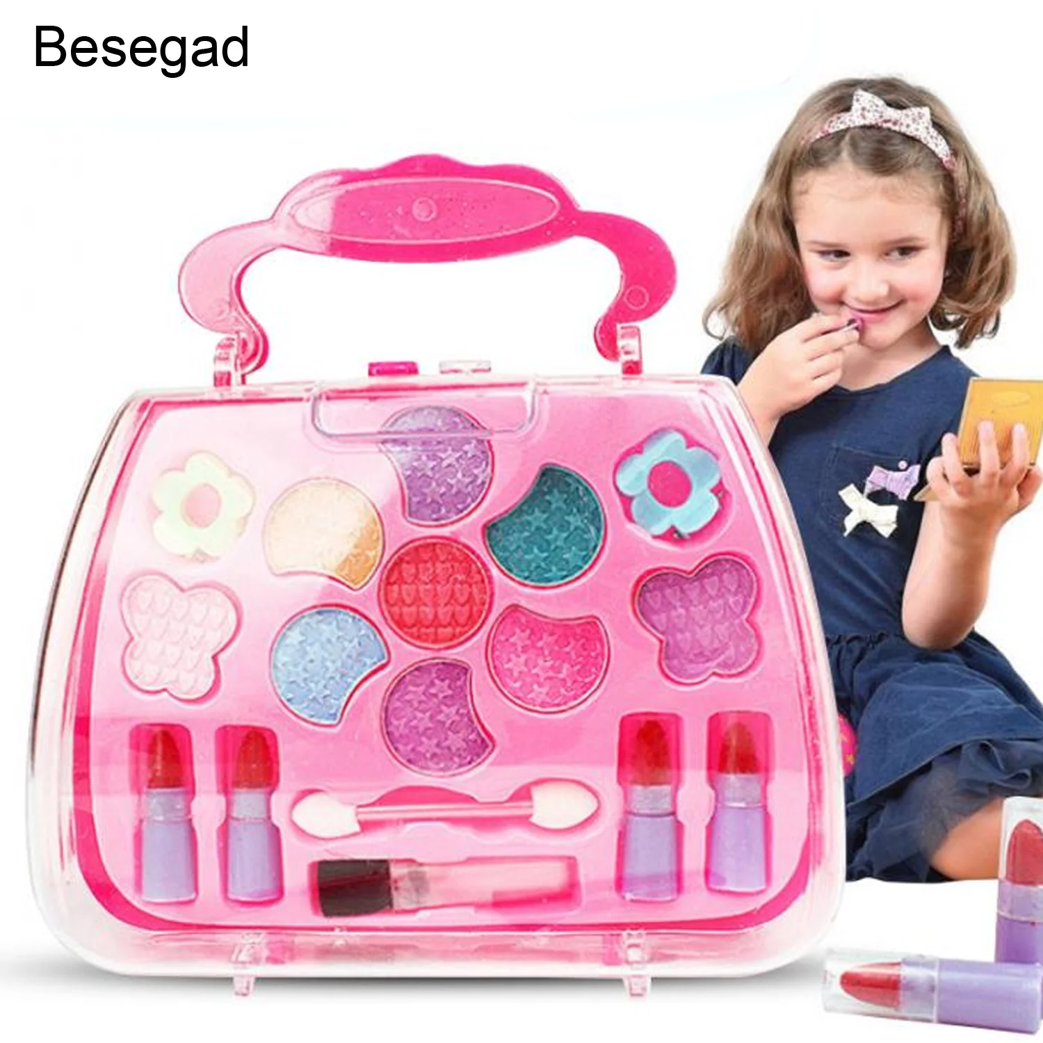 Besegad безопасный моющийся ролевые игры косметический игрушечный макияж набор для маленьких девочек детский день рождения рождественские