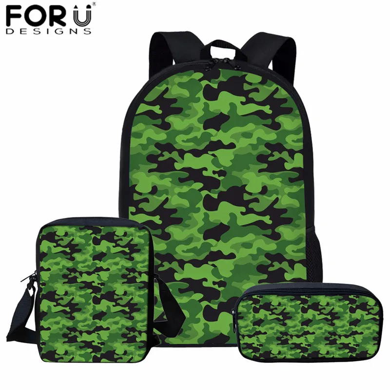 Z4507CEK FORUDESIGNS/зеленые сумки для книг с камуфляжным принтом, школьные Комплекты сумок для мальчиков и девочек, ортопедический Детский рюкзак, Детская сумка 1-6 класса - Цвет: Z4507CEK