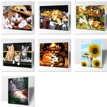 Милые собак и кошек картины маслом настенные панно для Гостиная холст цифровой живописи и принты без рамки украшения дома