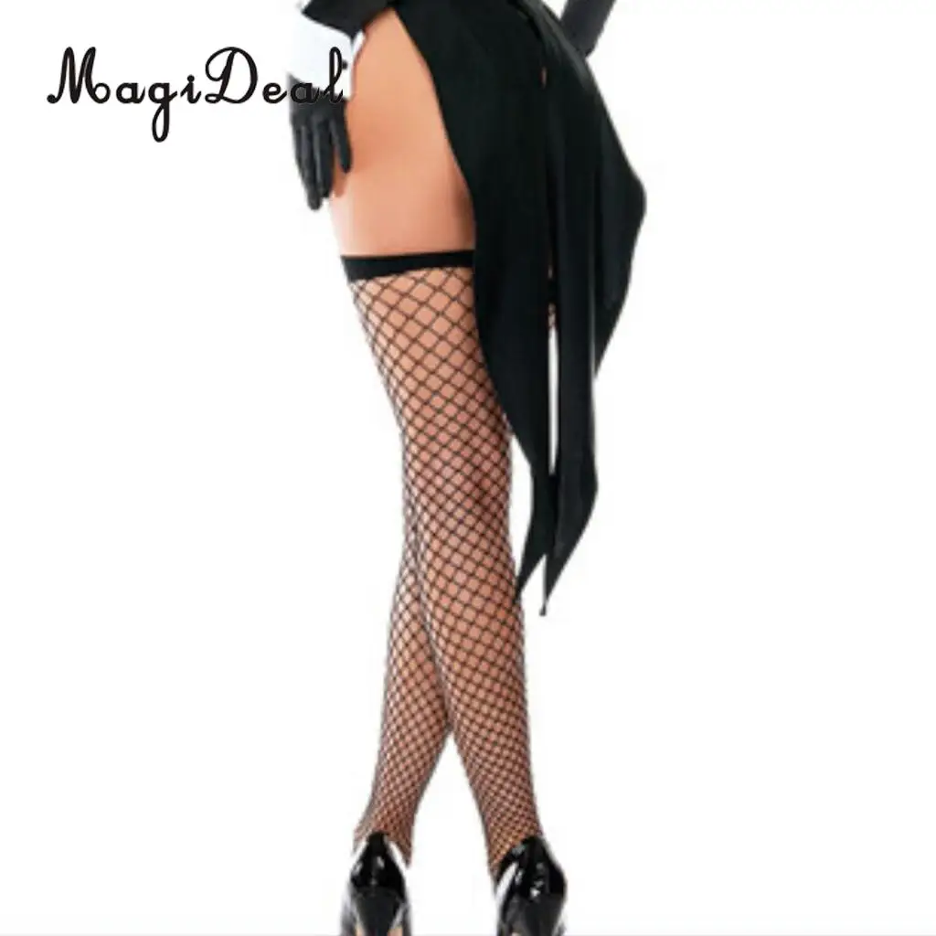 MagiDeal Long Tight Over Knee Fishnet Socks Pantyhose Mesh Stocking Langerie Woman Ladies Outfit Halloween Fancy Dress