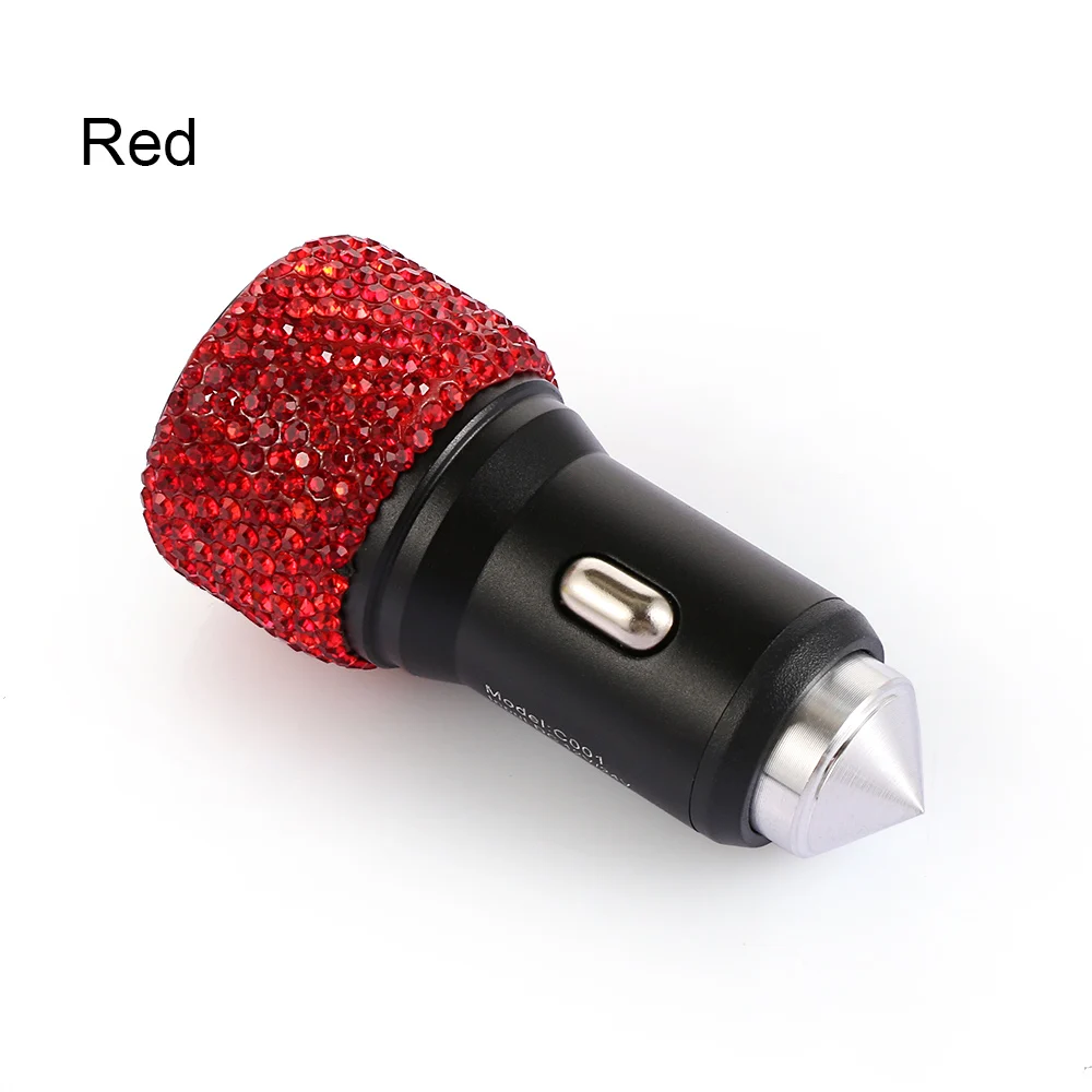 Двойной зарядное устройство USB Bling Decors Автомобильные украшения сигарета зажигалка на электропитании с ручной работы, со стразами кристалл