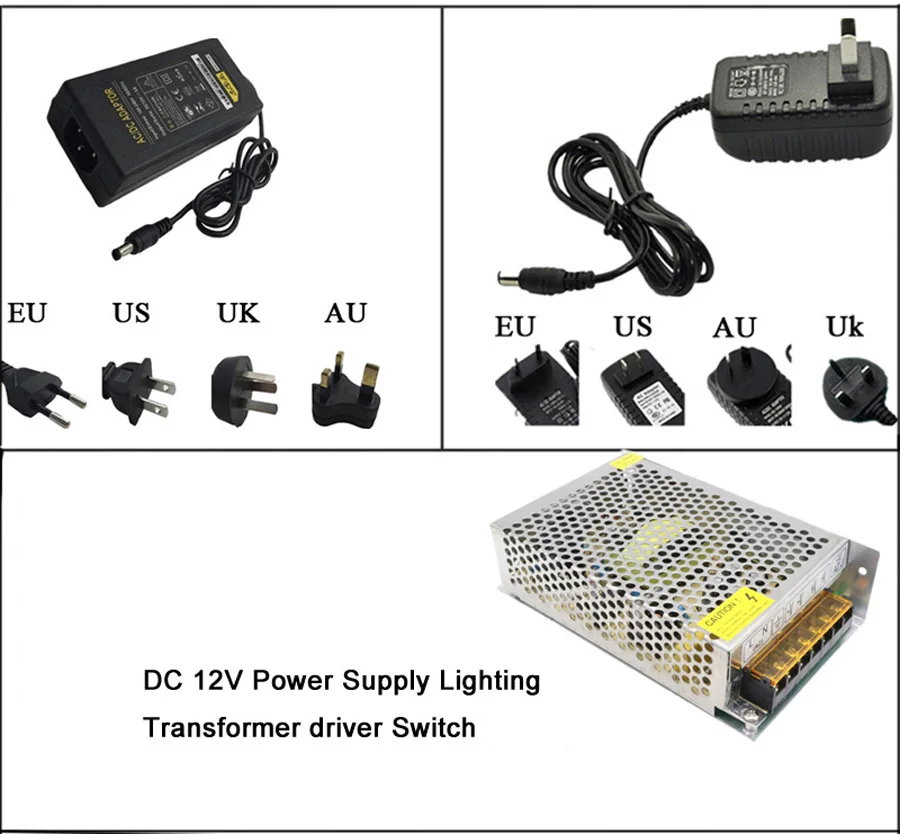 GBKOF 20M 15M 10M 5M RGB Led Strip lights 5050 fita de led tape DC12V SMD+RF Touch Remote Controller+12V Power Supply full set (120)
