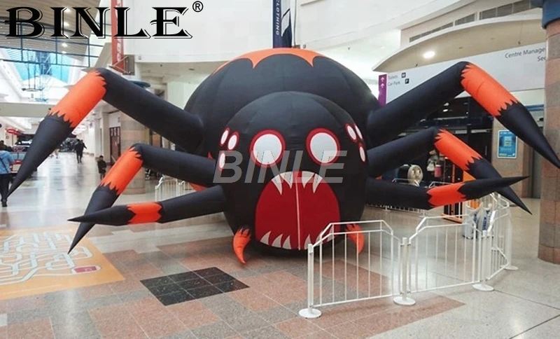Горячая Распродажа 5 м гигантские надувные черный паук для Открытый Хэллоуин украшения