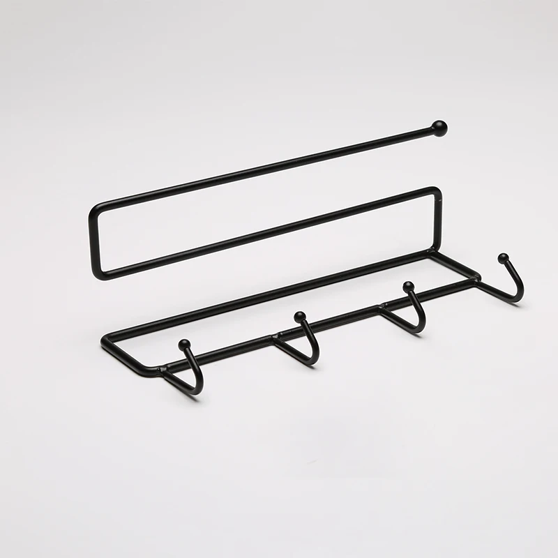 

Kitchen Hanging Towel Rack Bathroom Free Punching Hanging Rod With Hook Strong Suction Wall Type Multifunction Simple Rack ZM124