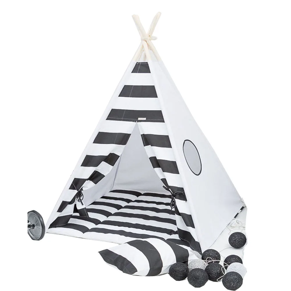 White and black design Children's tent baby toy house Children play tent Cotton tents Baby dollhouse teepee house