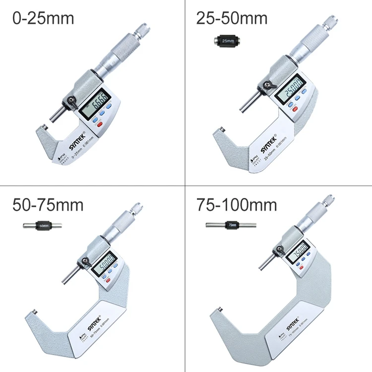 0,001 мм IP65 Электронный микрометр 0-25-50-75-100мм водонепроницаемый цифровой внешний суппорт Микрометры толщиномер метр инструменты