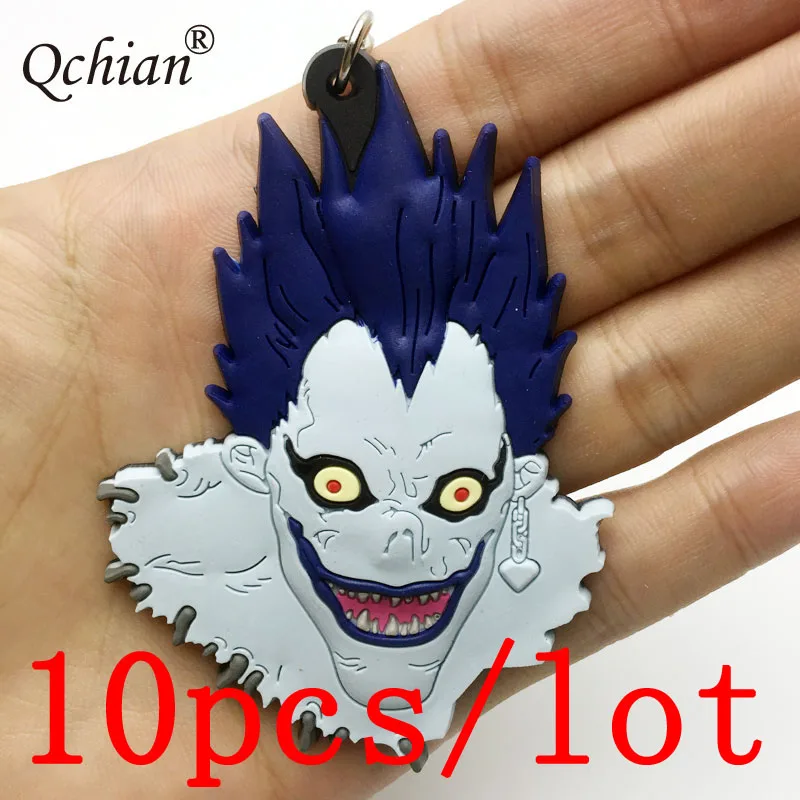 

10pcs/lot Death Notes grim Reaper L.Lawliet Silicone Decorative Pendant Very Personalized Backpack Ornament Gift Keychain