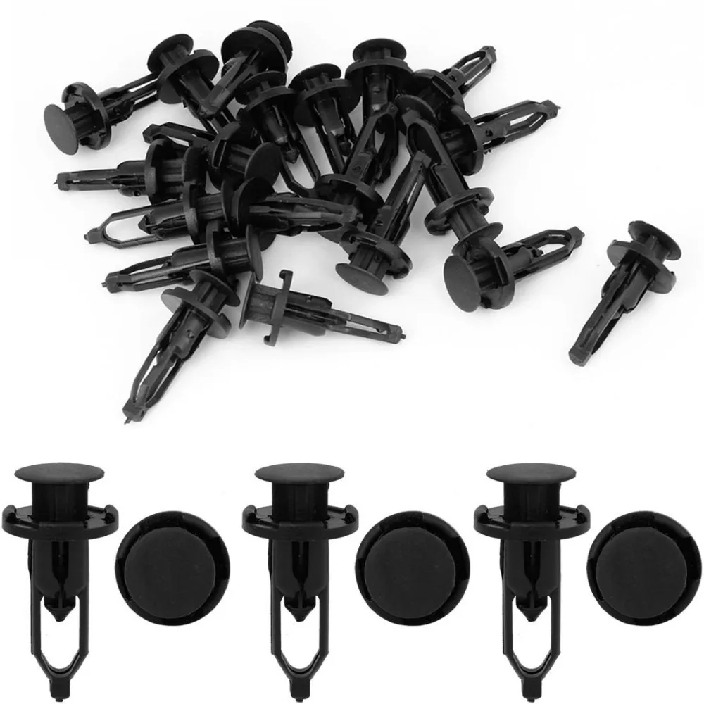 

20x Plastic Rivet Fastener Bumper Clip Retainer Screw Fender For Toyota 52161-20010 2000-On Black