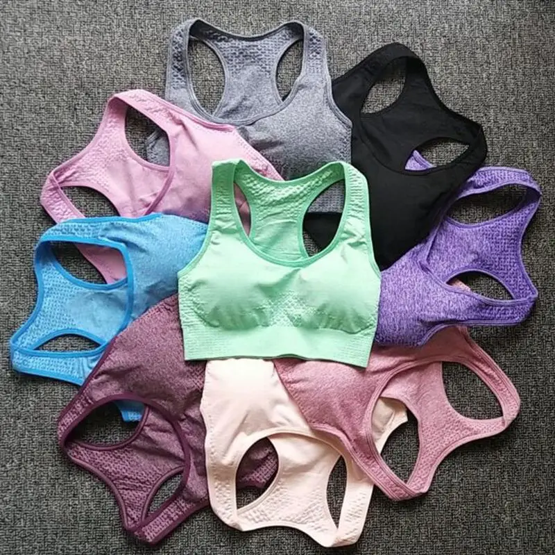 

9 colors Women Seamless Fitness Sports Bra Running Workout Yoga Bra Wide straps Energy Fitness Workout Tops Sportswear Bra