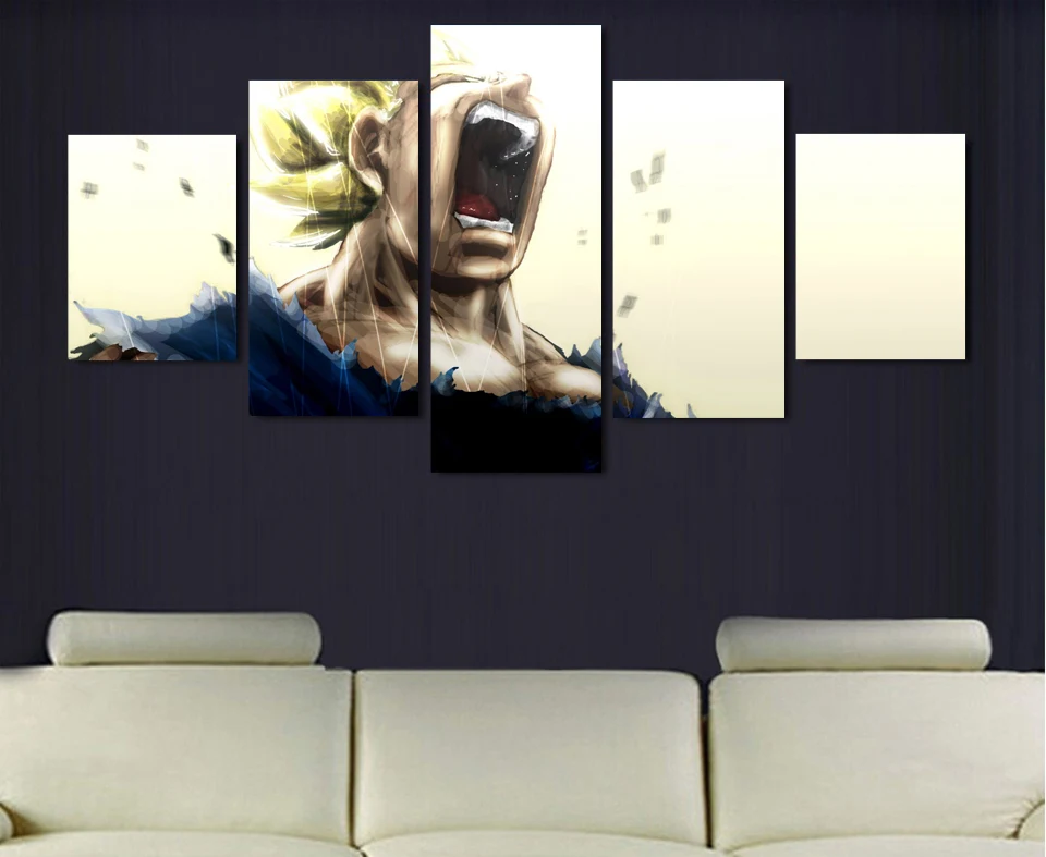 5 Pieces Canvas Art Printed Vegeta Dragon Ball Z Super Saiyan 5 Pieces Canvas Art Printed Vegeta Dragon Ball Z Super Saiyan Printing Room Decor Print Poster Picture Animation J0220 In Painting Calligraphy From