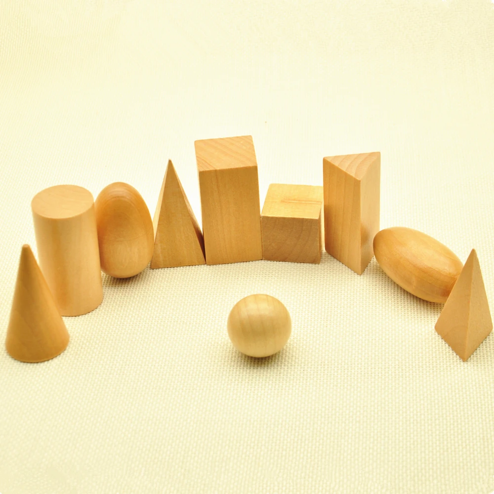 Монтессори материалы 10 шт./лот детские развивающие арифметические игрушки деревянные геометрические фигуры блоки Набор Математические Игрушки