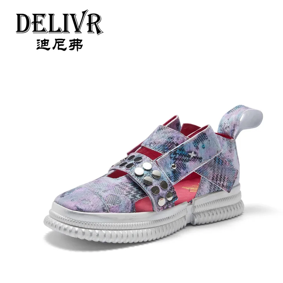 

Delivr Women Casual Shoes Women'S Fashion 2019 Spring Summer Hollow Rivet Female Casual Shoes Genuine Leather Schoenen Vrouw