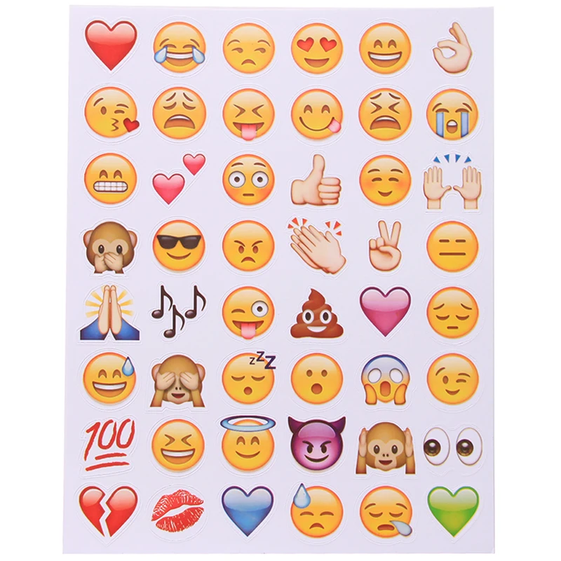 Lovely Die Cut Emoji Smile emoticons Face stickers For Notebook Message
