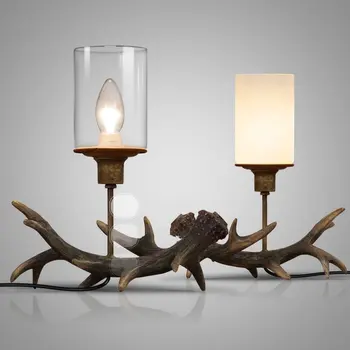 

The American Retro Table Lamp American Vintage Industrial Art Living Room Table lamps Desk Decorative Resin Bedroom Bedside Lamp