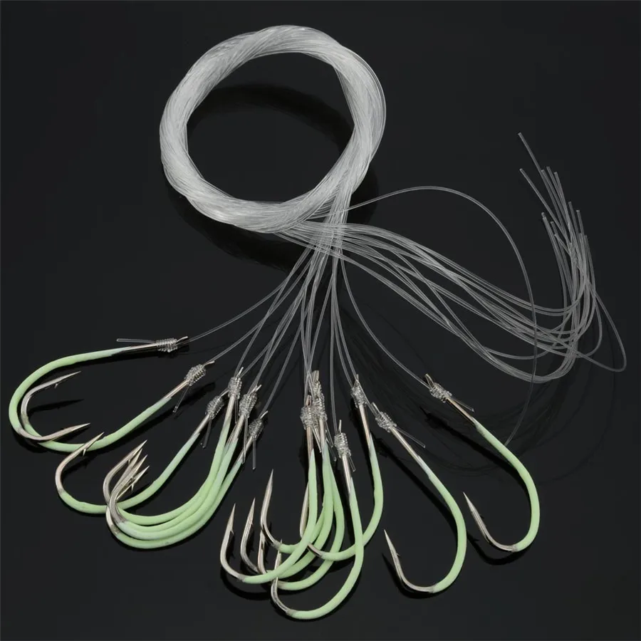 Fishing-Hook-Fluorescent-Luminous-String-Hook-15pc-lot-26-28-Carbon-Steel-Fishinghooks-Peche-Jig-Head