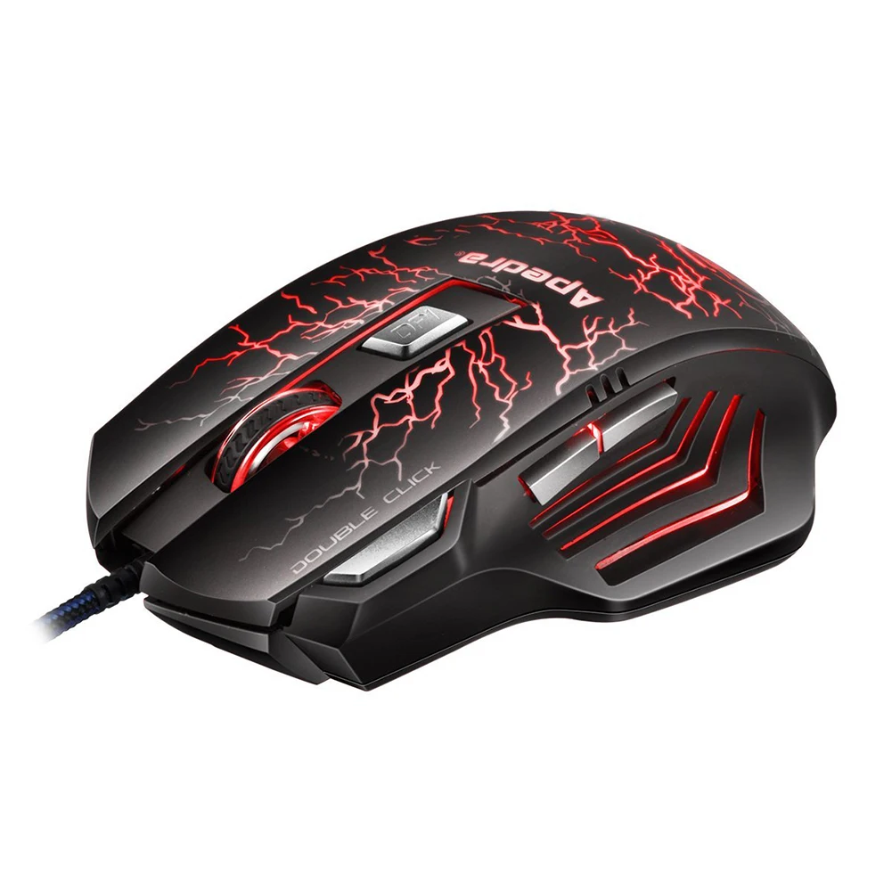  APEDRA A7 USB Optical Mouse 7 Button Computer Pc Mouse Wired Gaming Mouse 3200DPI for CS DOTA LOL G
