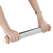 Стиль Скалка регулируемого размера 4 размера Вертлюги Из Нержавеющей Стали булавка 44 см тесто Лапша делая инструменты кухонные гаджеты