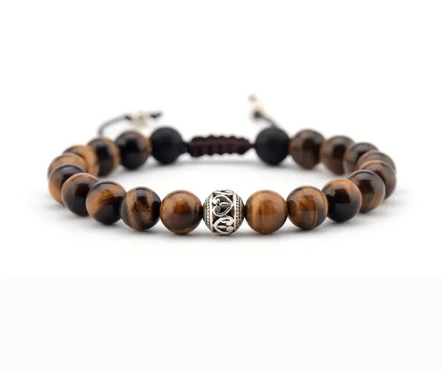 Men Bracelet 8mm Tiger Eye Tibetan Beads Punk Handmade Men Bracelet 8mm Tiger Eye Tibetan Beads Punk Handmade Friendship Bracelets Mens Charm Dropship