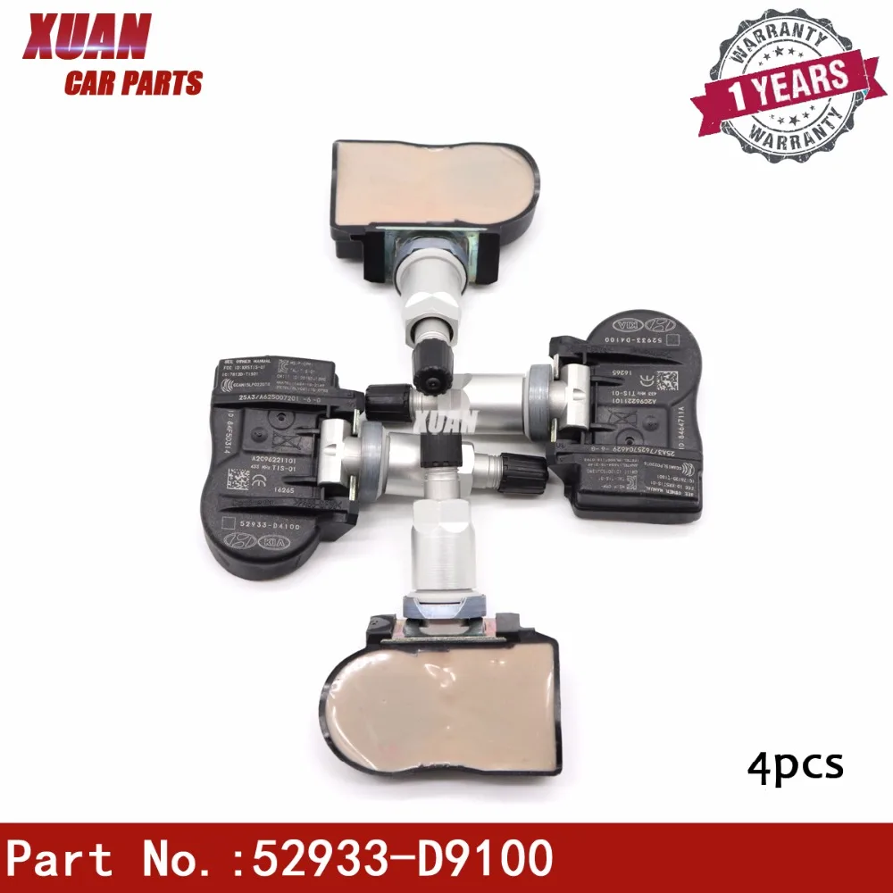 XUAN 4 шт. датчик давления в шинах TPMS 52933 D9100 52933D9100 для Kia-Sportage QL K7 CADENZA 433 МГц 52933-D9100
