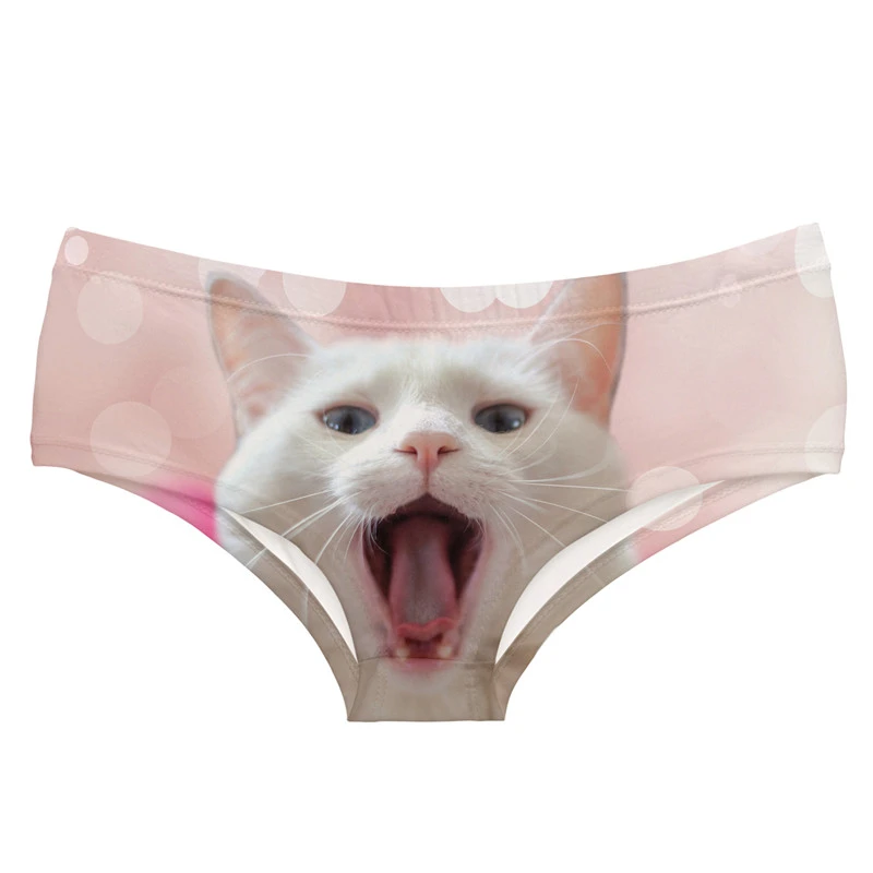 DeanFire lindo ropa interior bragas blanco gato de dibujos animados gracioso imprimir Push Up Lencería Tanga chicas|Bragas para mujer| - AliExpress