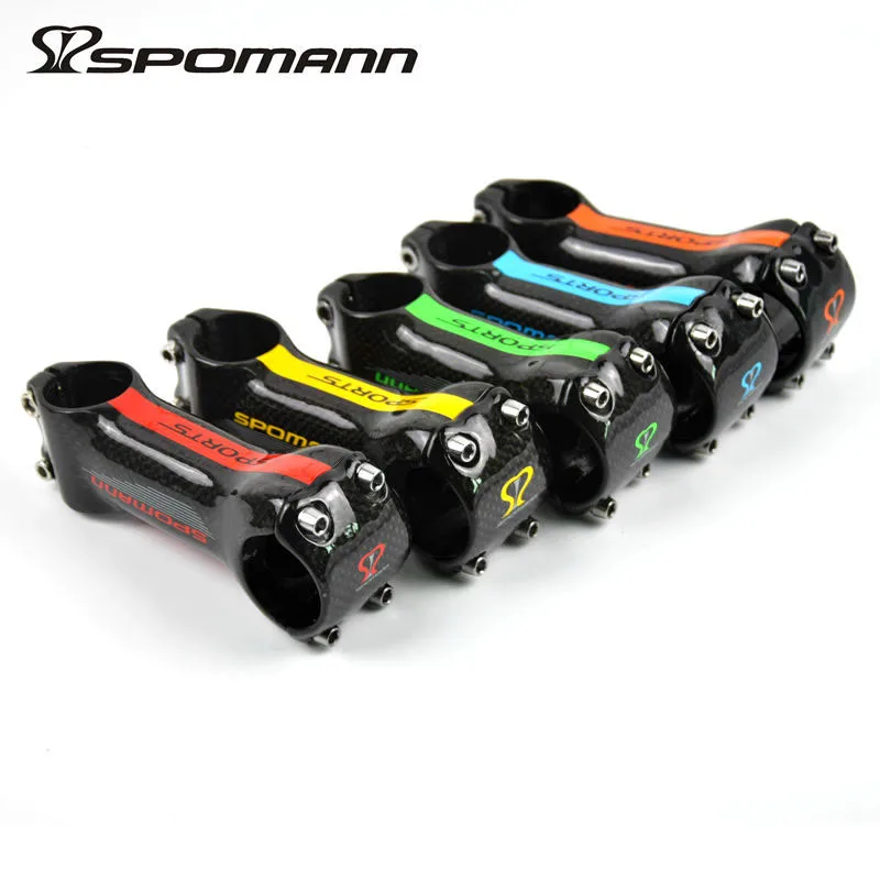 Goede SPOMANN Full Carbon Fibre Fiets Stem Ultralight 31.8mm MTB Racefiets Stuurpen 3 K Glossy Hoek 6 Mountainbikes accessoires Onderdelen