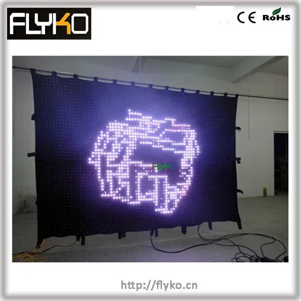 

Flyko High Quality P4 LED Vision Curtain 2M*3M With PC Mode Controller 3750Pcs Tricolor LED Video Curtain