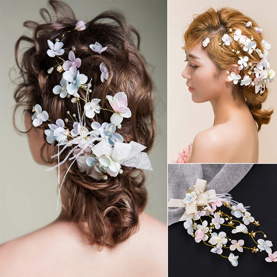 

1pcs/lot Bridal Hair Jewelery Hair Clips Pins With Feather Barrette Headpieces Tiaras Wedding Party Jewelry Ornament Accessories