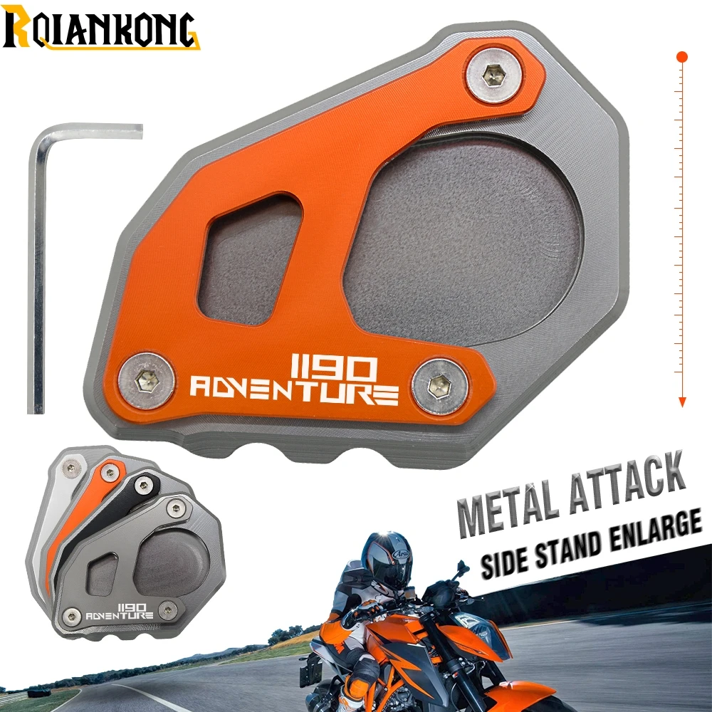 

Motorcycle CNC Kickstand Foot Side Stand Extension Pad Support Plate For KTM 1190 Adventure / super adventure 1190 logo 1190