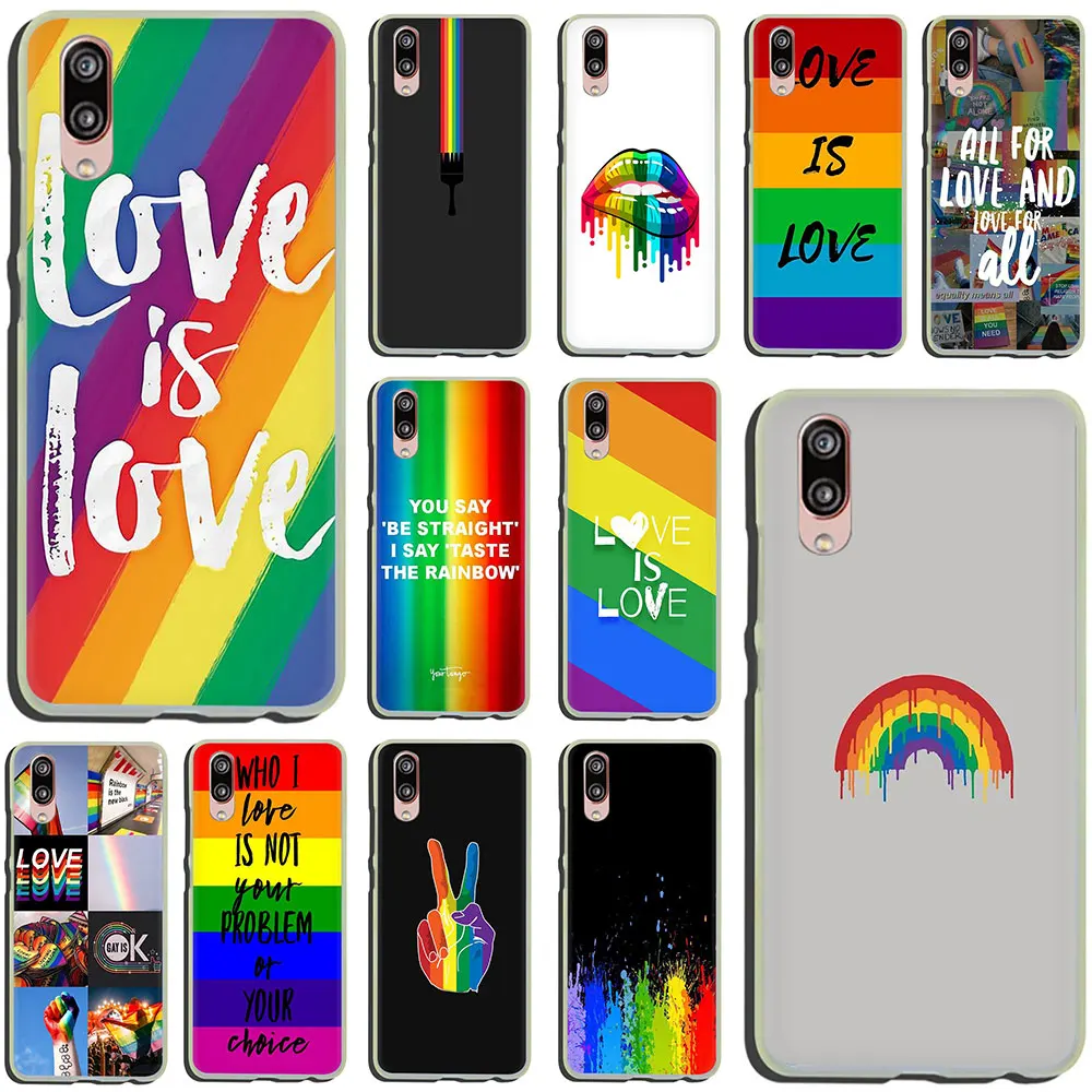 

Lesbian LGBT Rainbow Pride ART Hard Phone Case for Huawei P30 P10 Plus P20 Lite Mini 2016 2017 Pro P smart 2019