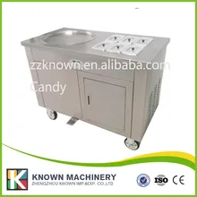 Stainless steel one pan 2 compressors freezer itself fry ice cream pan,fried ice cream roll machine free shipping