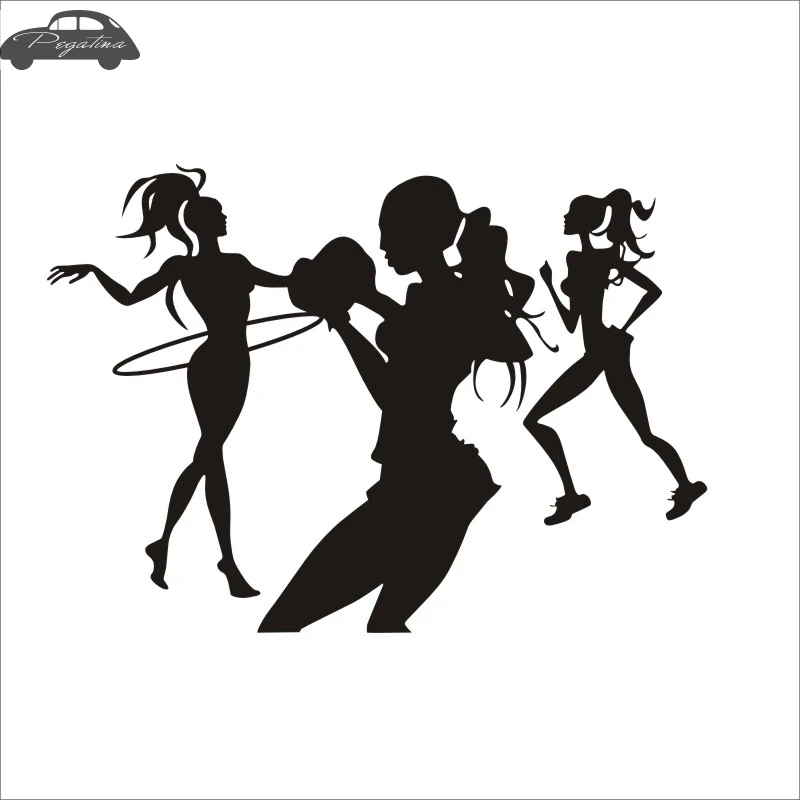 Pegatina Car Gym Sticker Girl Fitness Decal Body building Posters Vinyl