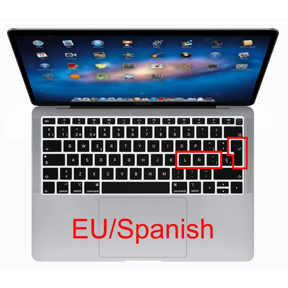 Redlai силиконовый мягкий чехол для клавиатуры Macbook Air 13 Модель A1932 retina& Touch ID EU Verstion испанский итальянский - Цвет: Spanish