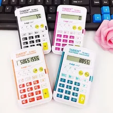 4 цвета мини калькулятор Офис Школа Студент функция Kalkulator канцелярские часы милый Калькулятор научный