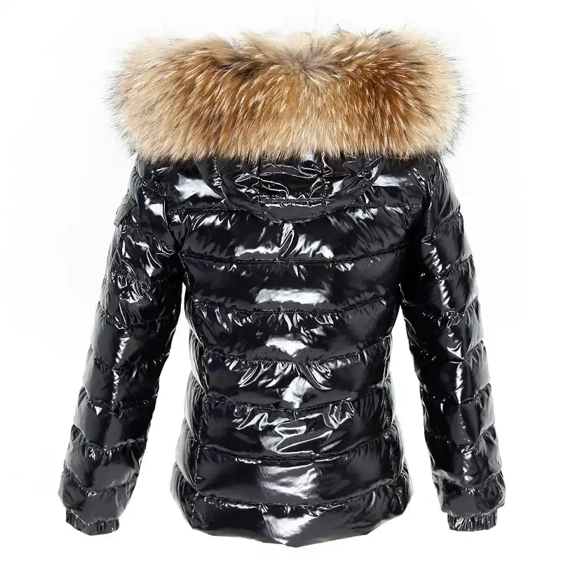 black coat with real fur hood