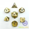 Bescon Brass Solid Metal Polyhedral D&D Dice Set of 7 Copper Metal RPG Role Playing Game Dice 7pcs Set 2