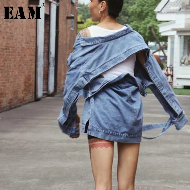 Longues Veste Manches Poitrine À Blue 2019 Mode Baby Femmes Taille Printemps Spliced Jusqu'à Sauvage eam Nouveau Lâche Dentelle De Denim Lc011 Marée Unique wCzXqztZ