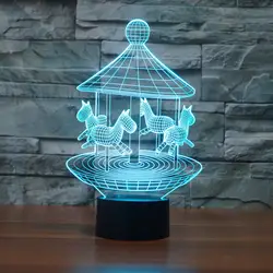 Wenhsin карусель 3D огни красочный сенсорный Зарядка Светодиодный свет видения подарок настольные лампы