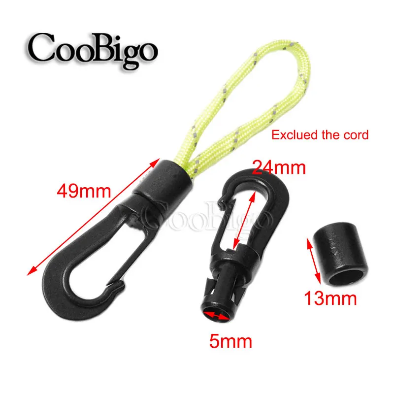 100pcs Pack Plastic 5mm Dia. Snap Hook For Ribbon Paracord Lanyards Cord Backpack Bags Tag