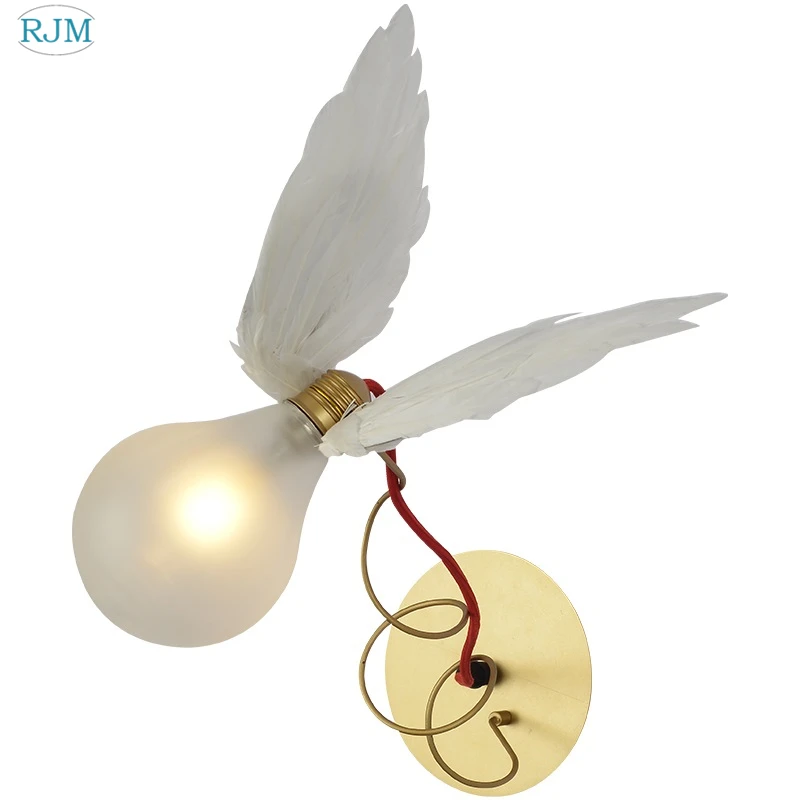 Современный настенный светильник в виде пера ангела, светодиодный креативный настенный светильник для коридора, спальни, Wandlamp, гостиной, домашнего декора, Luminaria