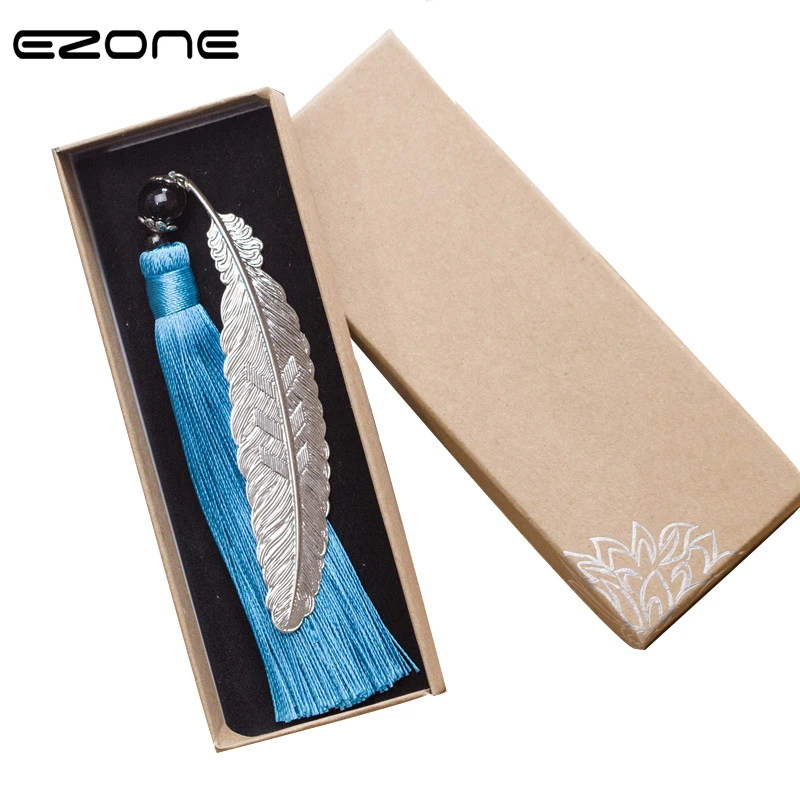 EZONE китайский стиль кисточкой перо закладки сплав металла изящная Закладка рекламный подарок школьные канцелярские обертка для книги Mark