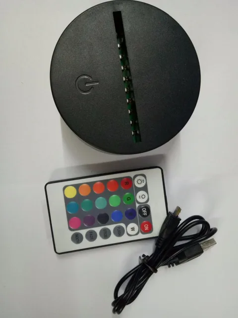 7 Colors LED Lamp Base For 3D Illusion Acrylic Light Panel 3XAA Battery