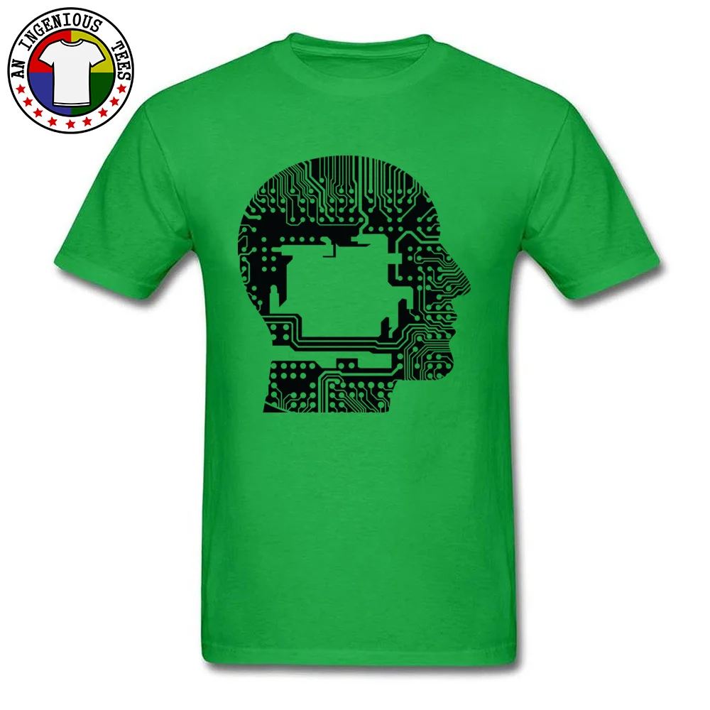 Circuit Brain O-Neck Tshirts Labor Day Tops Shirts Short Sleeve High Quality 100% Cotton Classic Tee Shirt Leisure Men Circuit Brain green