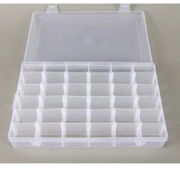 

36 Removable grid Diamond painting embroidery storage Rhinestone box clear Plastic Makeup tools for Jewelry parts Organizer Gift