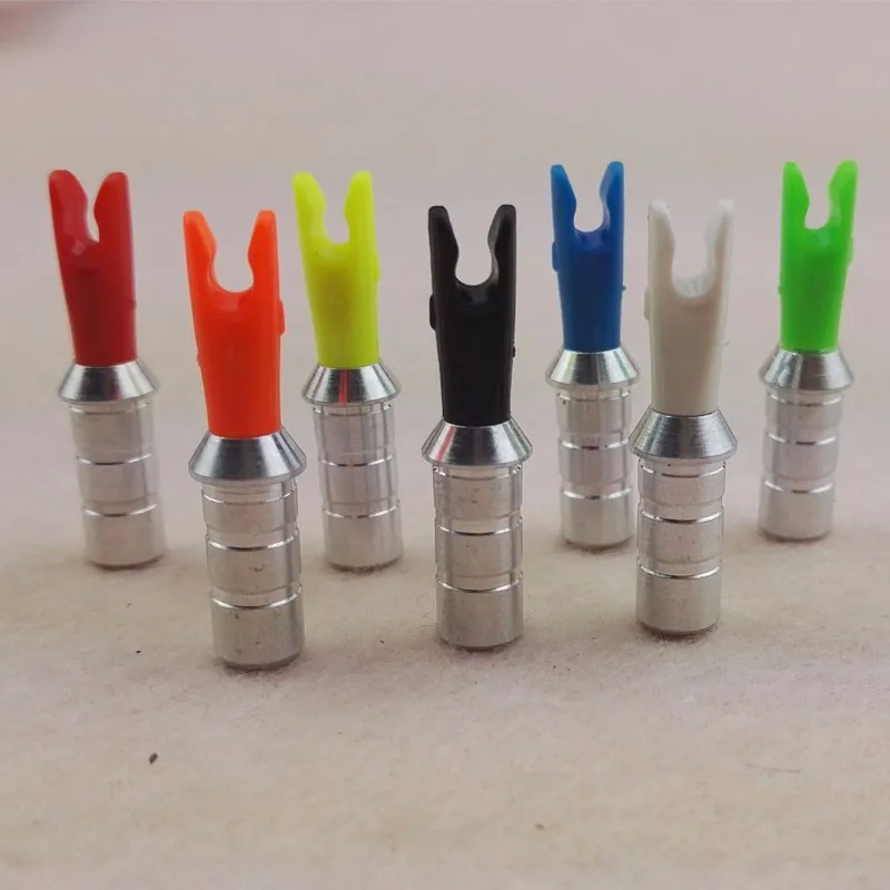 20pcs 6.0mm Aluminum Pins Arrow Nocks and Plastic Pin Nocks L Size for