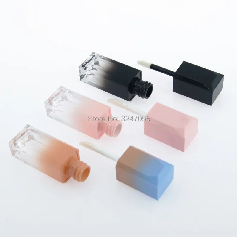 

5ml 6ml Plastic Gradient Pink&Blue Beauty Lip Gloss Tube, Empty Black Pink icecream Lipstick Bottle, Matte Lipgloss Container