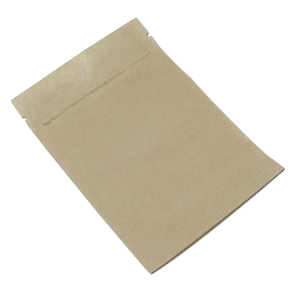 50 шт./партия, Прозрачный передний/крафт-бумажный пакет на молнии, пакет с застежкой бумажный упаковочный пакет для сушеных пищевых чайных орехов