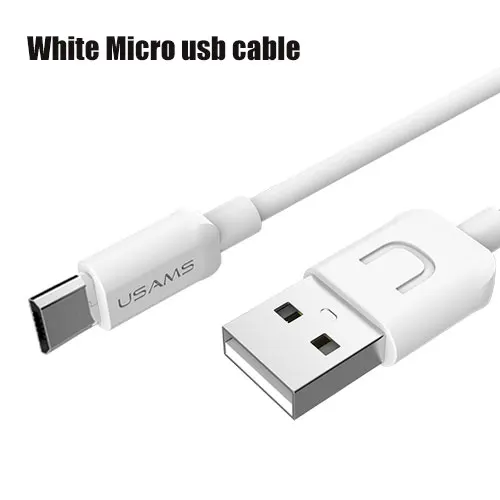 USAMS USB кабель для передачи данных для iPhone Micro usb type C кабель для мобильного телефона для освещения 2A кабель для быстрой зарядки USB C microusb type-c - Цвет: White for Micro usb