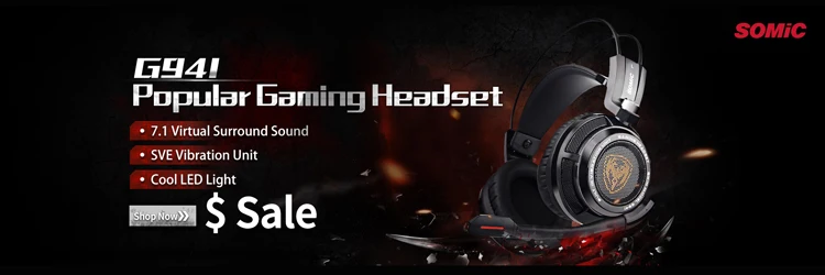 Somic G938 USB Virtual 7,1 стерео проводные Игровые наушники с микрофоном игровая гарнитура за уши для ноутбука компьютера геймера