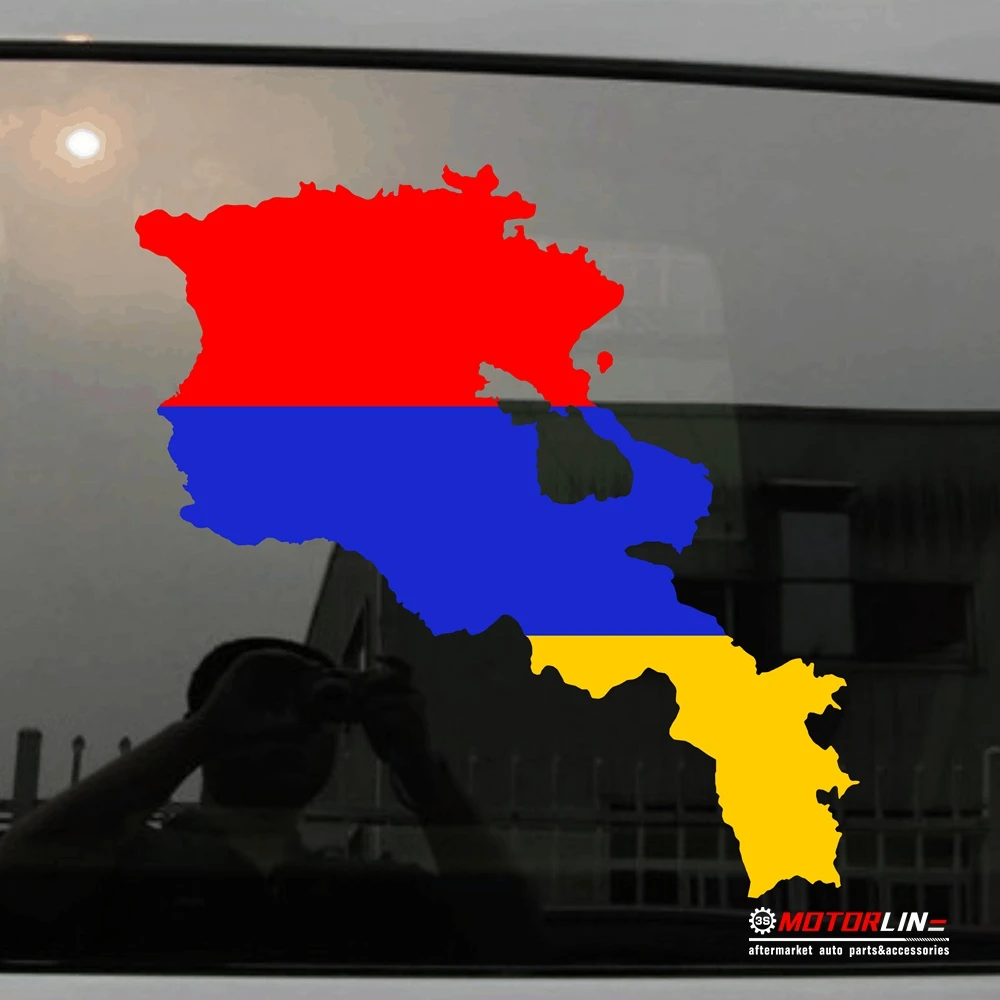 

Flag Map of Armenia Decal Sticker Car Vinyl pick size die cut no background
