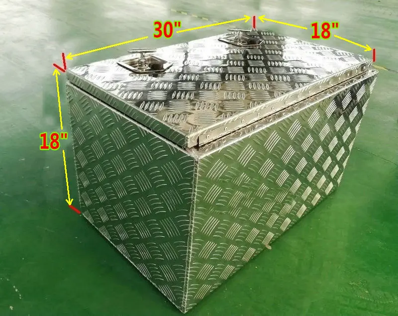 Алюминиевая Чековая пластина сайт пикапа под плоской кровать Кемпер ящик для инструментов прицеп грузовик для хранения грудной клетки фургон+ T-Lock 760x460x460